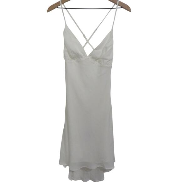 Princess Polly Dresses & Skirts - Princess Polly Women Sz 12 White Maylor Mini Dress Low Cut Low Back Dress